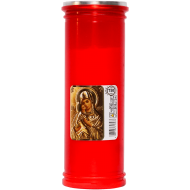Set 24 candele rosii 57 ore cu capac anti-vant pentru cimitir T50 Zniczplast